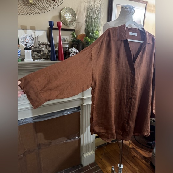 L*SPACE Rio Linen Tunic - Coffee size M / L - Picture 9 of 16
